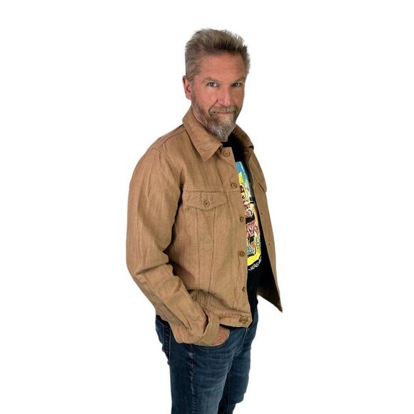 ts(s) Takuji Suzuki Ribbed Golden Tan Cotton/Linen Shirt Jacket Size JPN 2, S/M - Picture 1 of 11